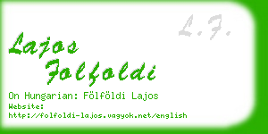 lajos folfoldi business card